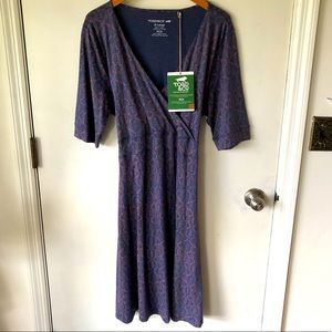 NEW Toad&Co Blue Cue Wrap Cafe Dress Extra Large